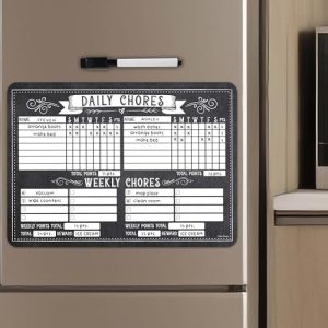 Multiple Kids Chore Chart | Magnetic | Charts & Posters - Black & White Chalk