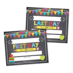 Back To School Signs | Set of 10 | School Supplies - Boho Rainbow Vertical